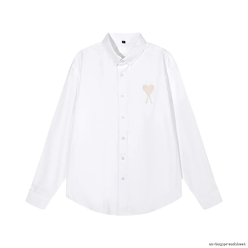 AMI Heart Embroidery White Shirt