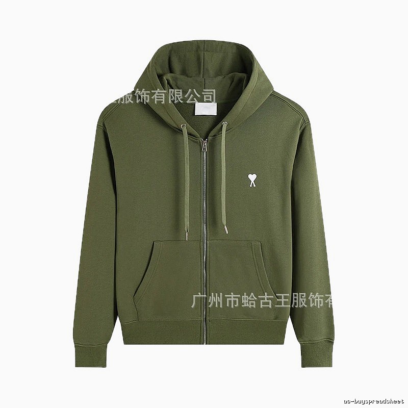 AMI Love Simple Style Military Green Hoodie