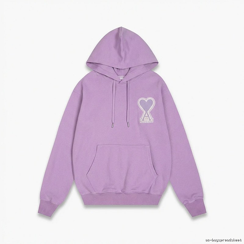 AMI series trendy brand light purple hoodie