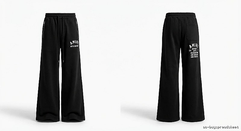 AMIRI Letter Print Casual Black Pants