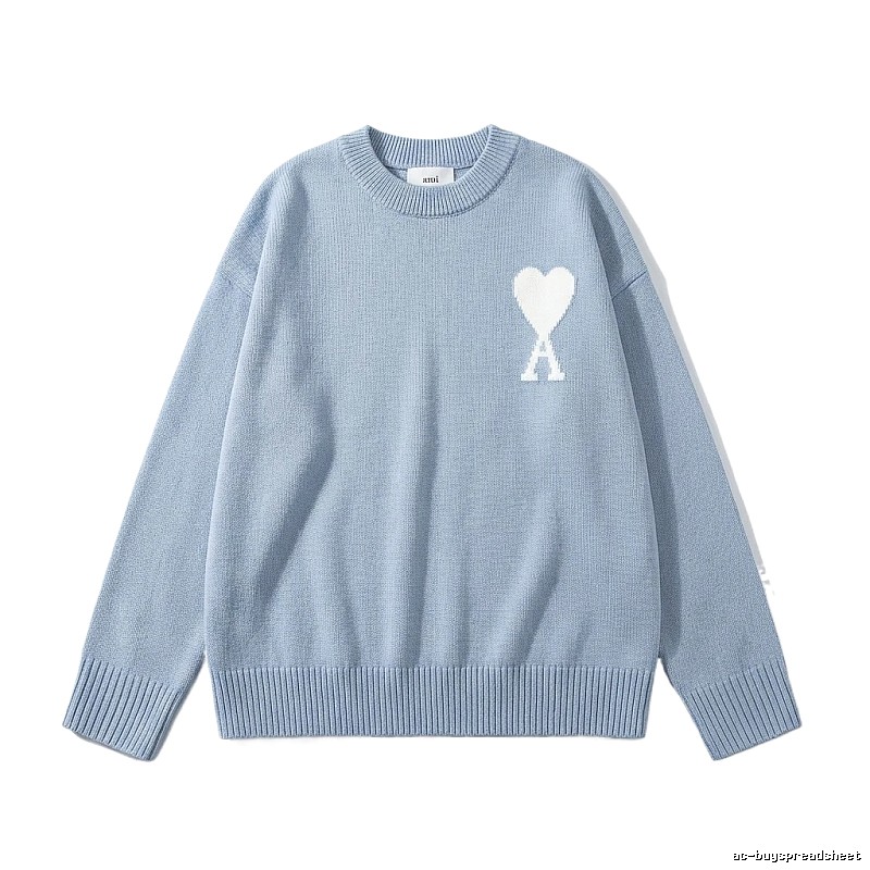 AMIRI Love Simple Style Blue Sweater