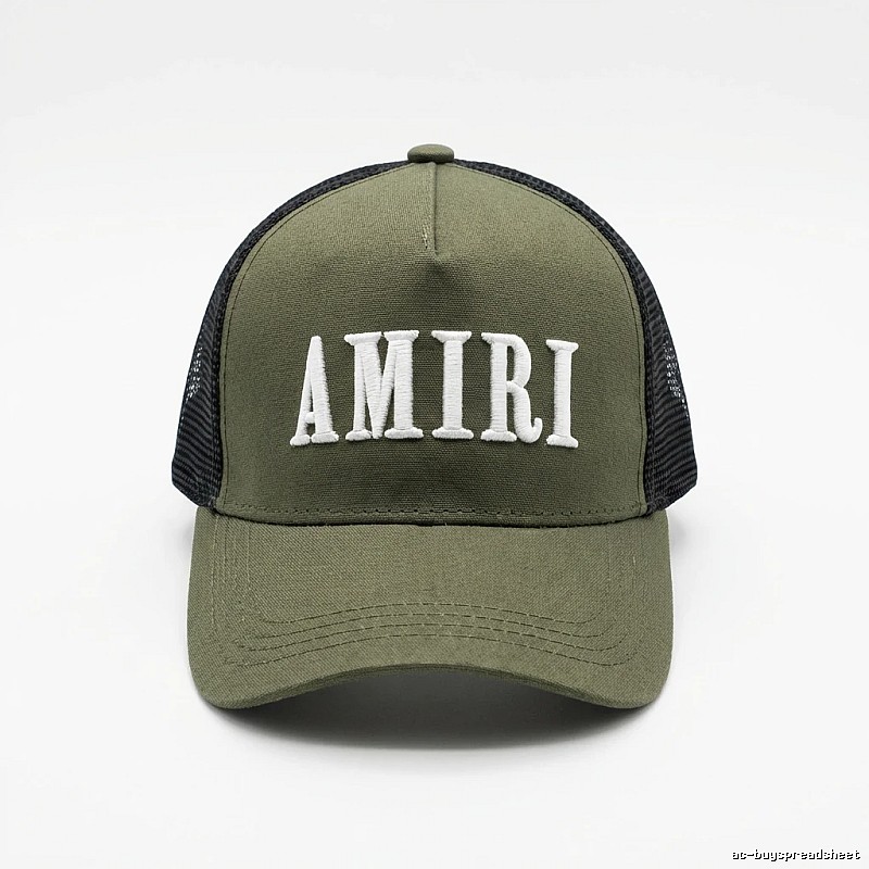 AMIRI Retro Style Olive Green Hat