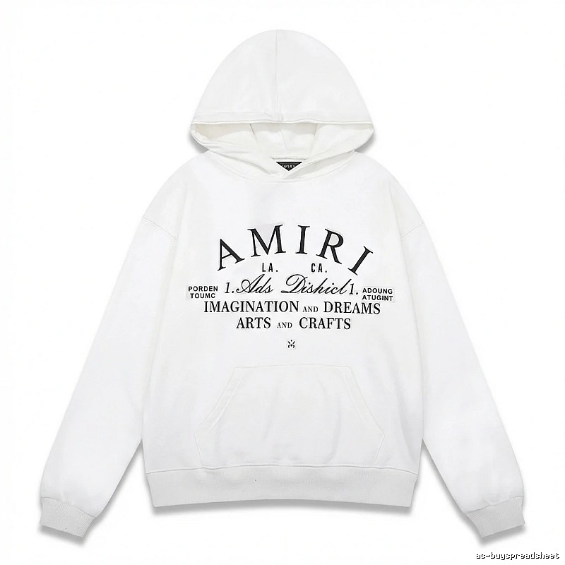 AMIRI retro-style white hoodie