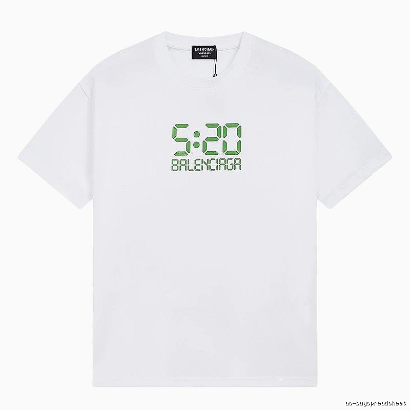 Balenciaga 5:20 Printed Trendy White T-Shirt