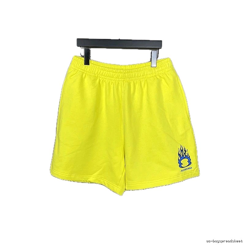 Balenciaga Flame Style Yellow Shorts