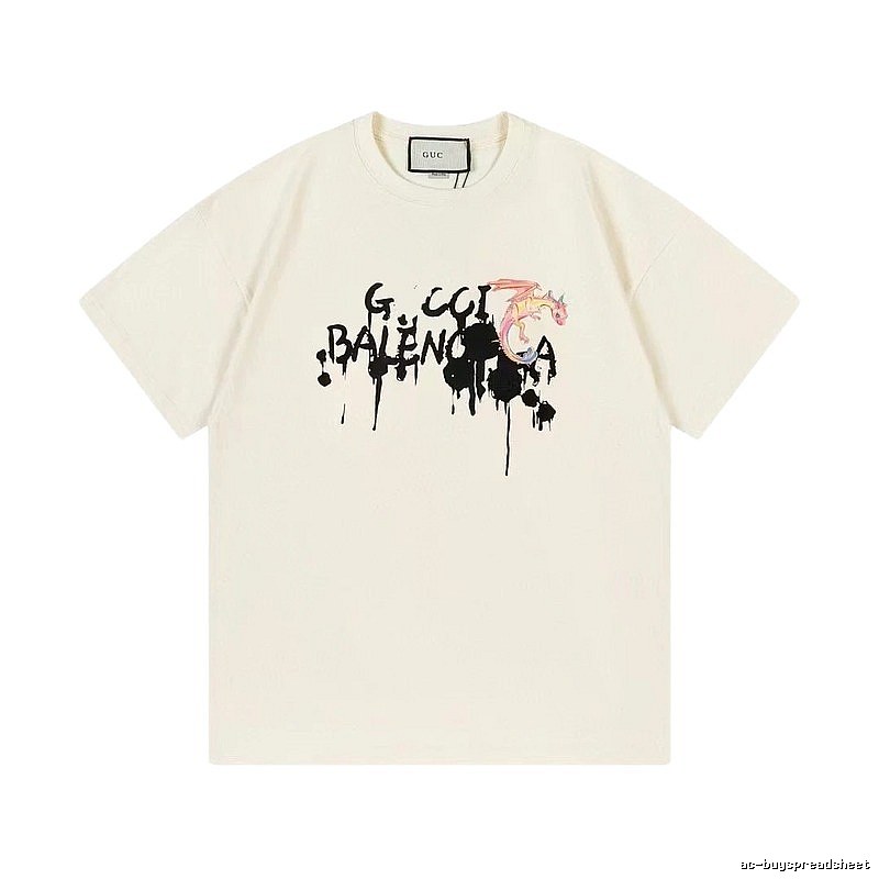 Balenciaga Graffiti Collaboration Street Style Off-White T-Shirt