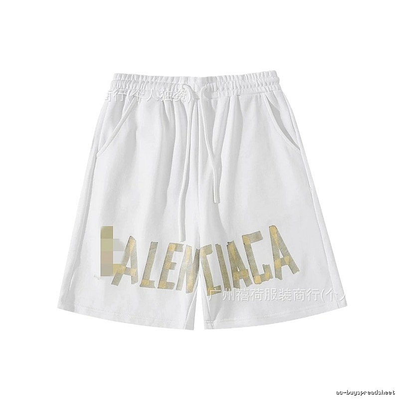 Balenciaga letter-print white shorts