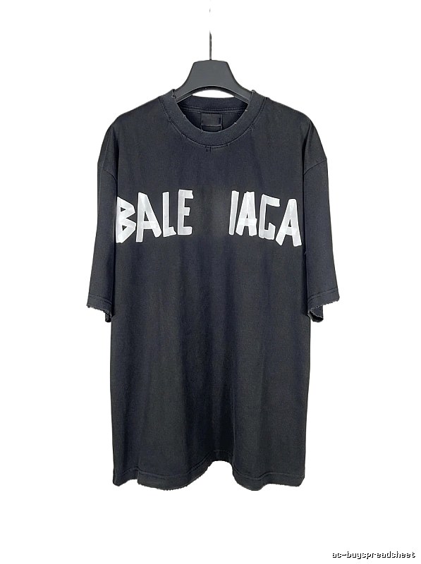 Balenciaga letter-style black T-shirt