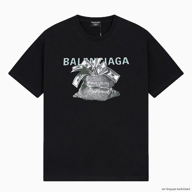 Balenciaga Money Bag Style Black T-shirt