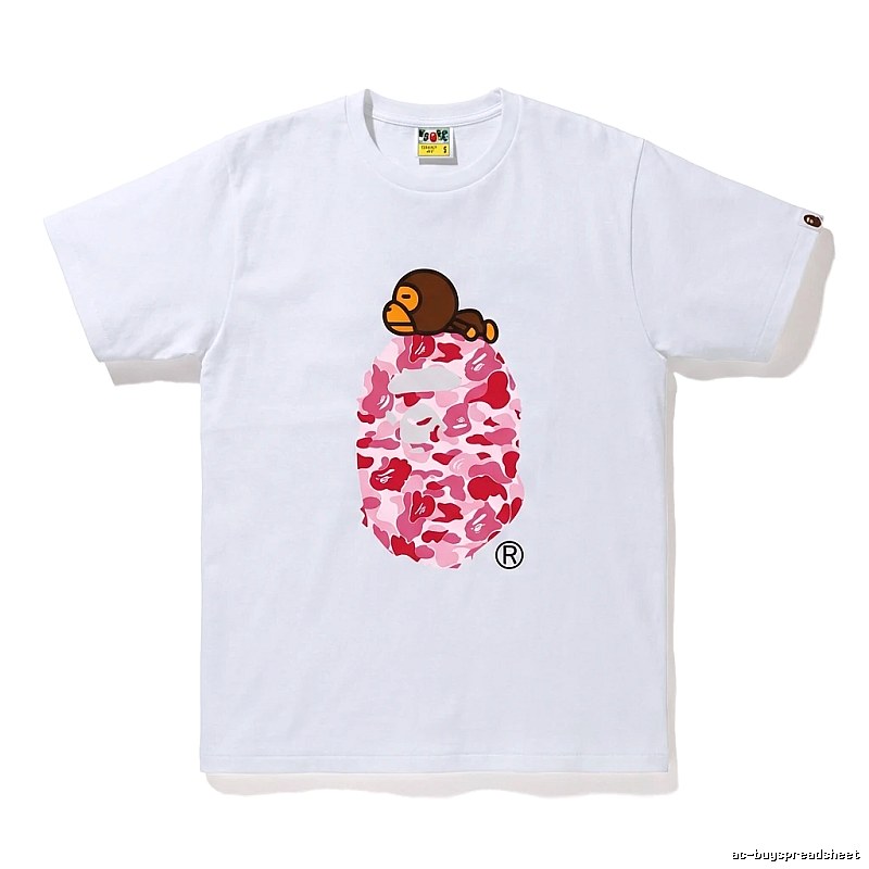 Bape camouflage cartoon-style white T-shirt