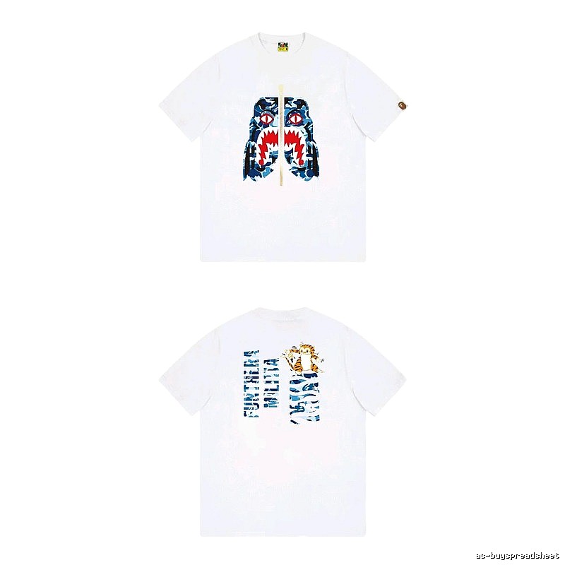 Bape Shark Print White T-shirt