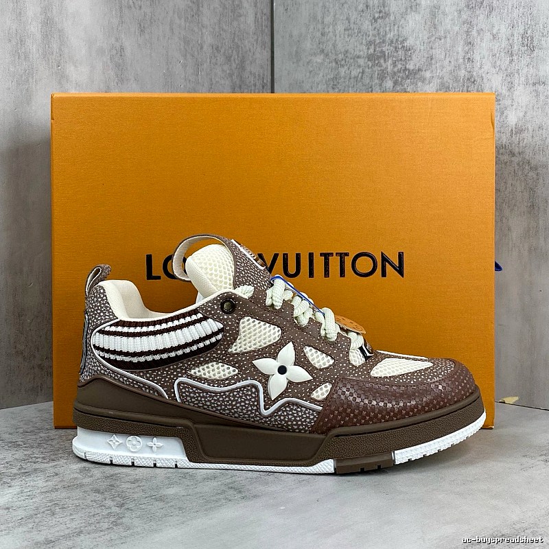 Brown Floral Sneaker by Louis Vuitton with Brown Low-top