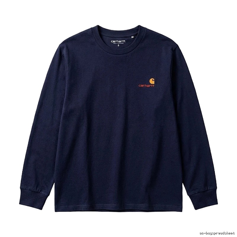 Carhartt basic simple style navy long-sleeve