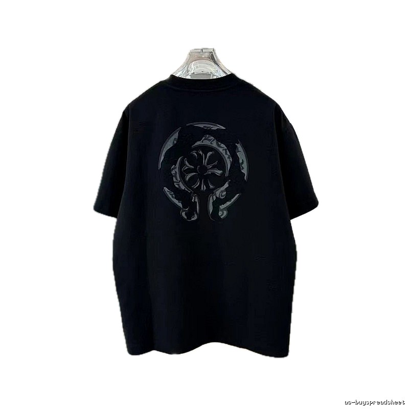 Chrome Hearts Circular Relief Street Style Black Short-sleeve T-shirt