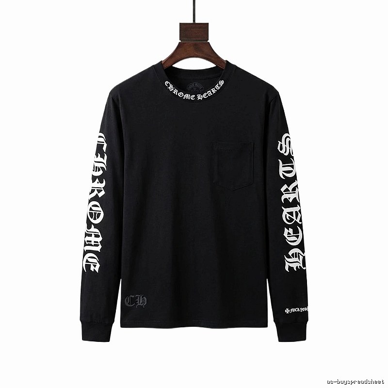 Chrome Hearts Dark Style Long-sleeved Black T-shirt