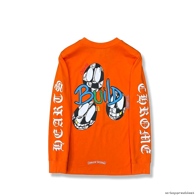 Chrome Hearts Graffiti Style Orange Long-Sleeve