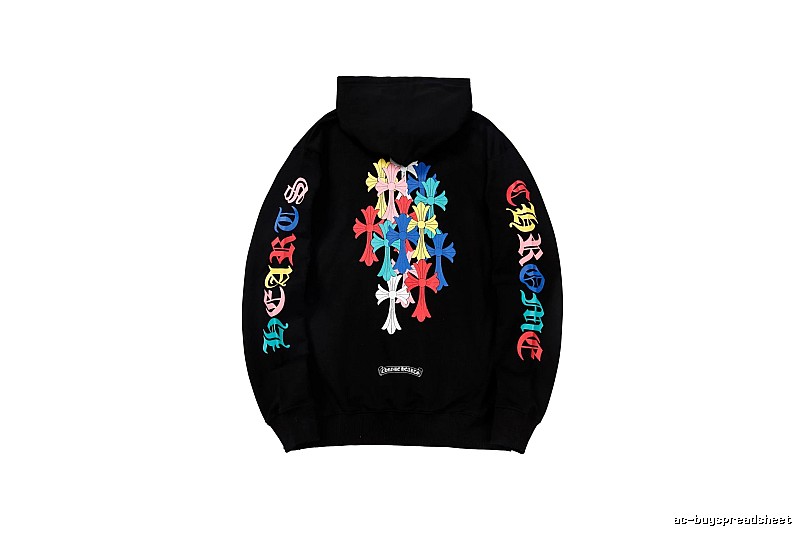 Chrome Hearts Lightweight Cross graphic hoodie Black Blue Cross for Trend Styling