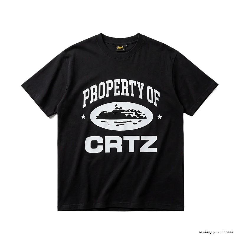 Corteiz black and white minimalist style T-shirt