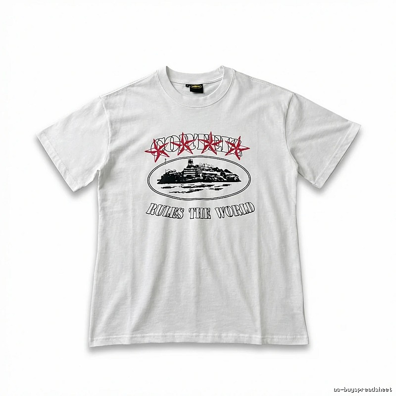 Corteiz trendy style white T-shirt
