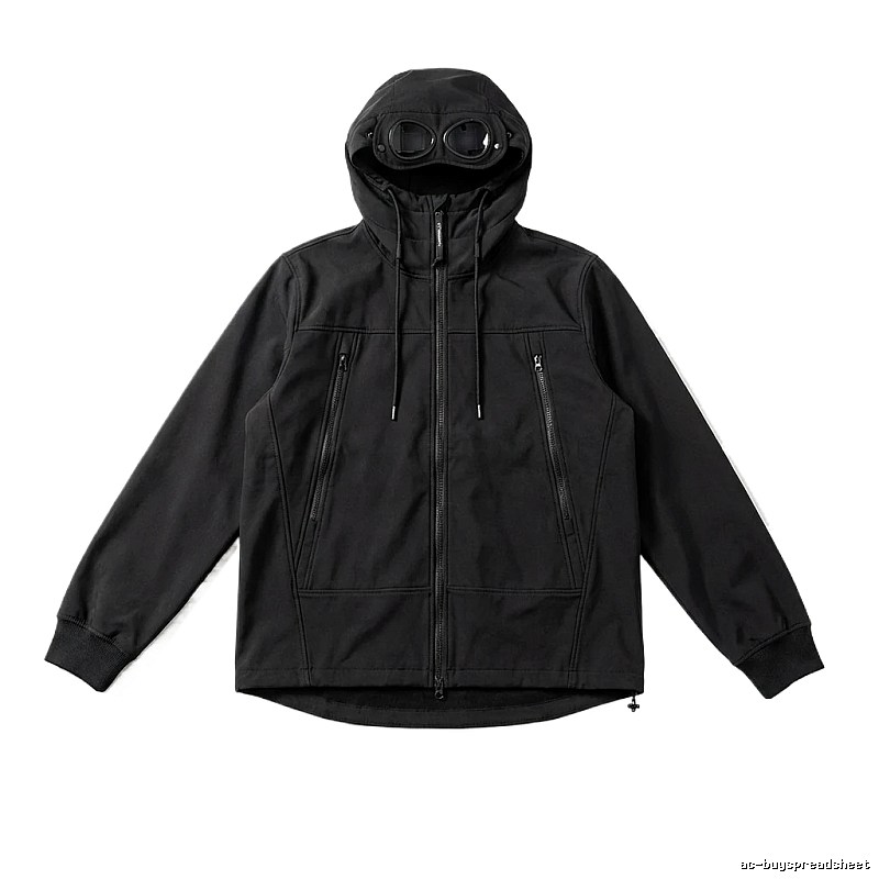 C.P. hooded simple style black coat