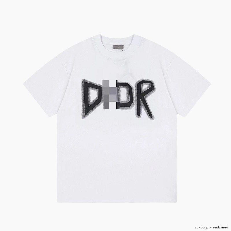 Dior Letter Print Trendy Style White T-Shirt