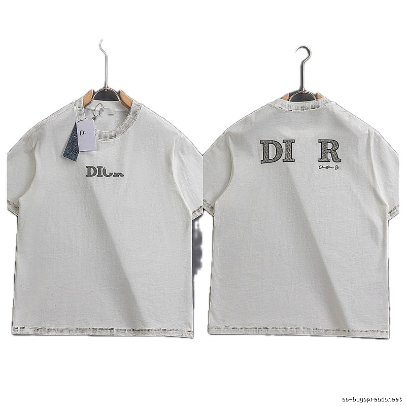 Dior Letter Print Vintage White T-shirt