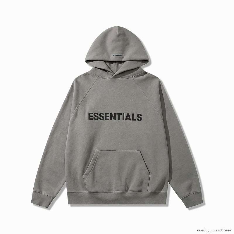 ESSENTIALS minimalist gray hoodie