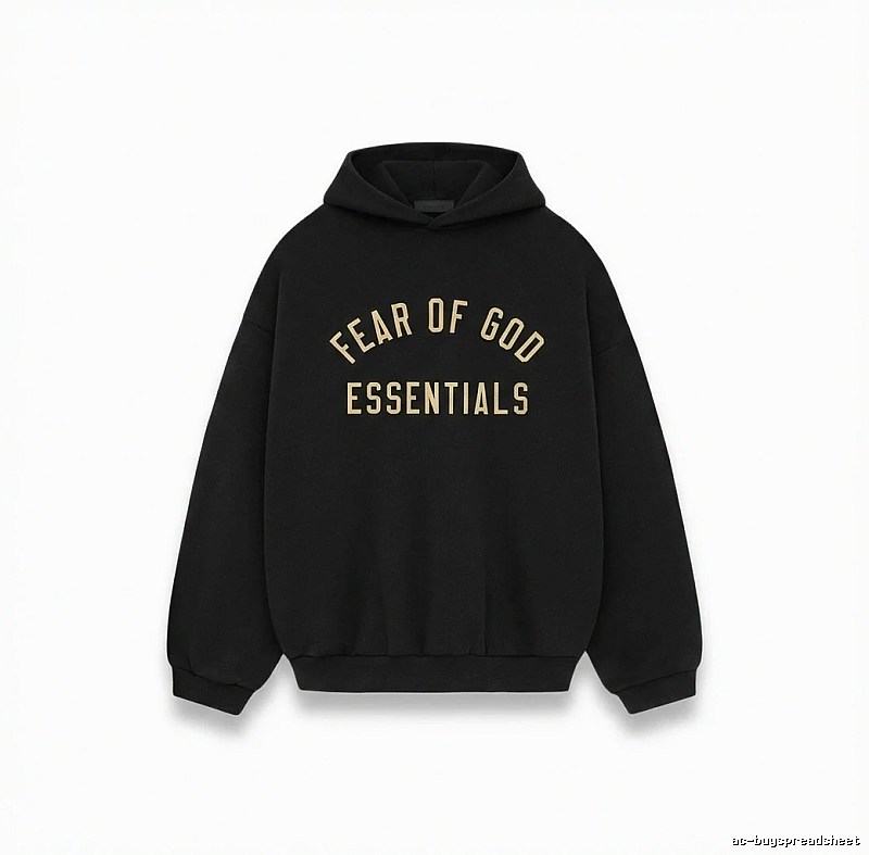 ESSENTIALS minimalist style black sweatshirt