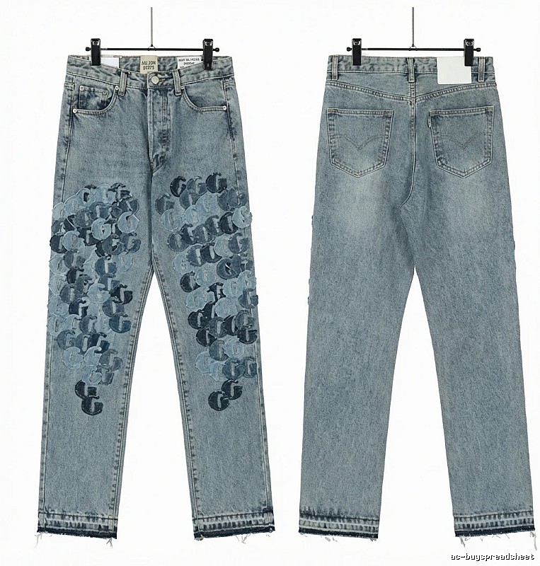 Gallery Dept graffiti-style light blue jeans