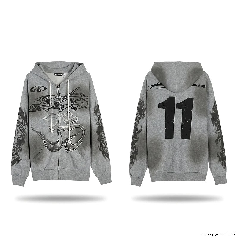Hellstar Flame Wind Gray Sweatshirt