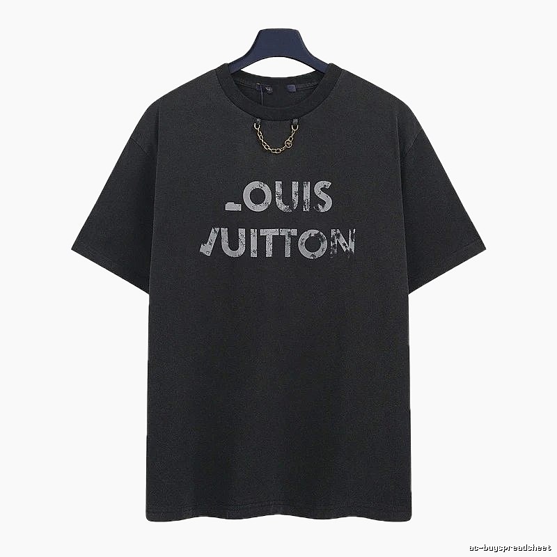Louis Vuitton Distressed Print Cool Trendy Black T-Shirt