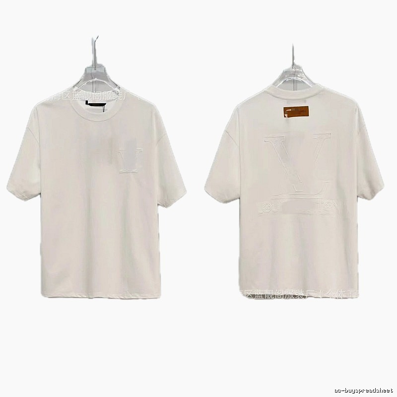 Louis Vuitton Embossed Minimalist Style White Short-sleeve T-shirt