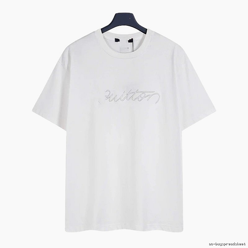 Louis Vuitton Embroidered Minimalist Style White Short-sleeve T-shirt
