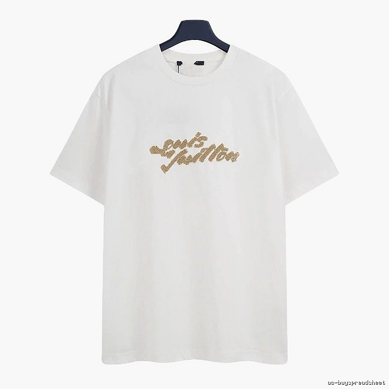 Louis Vuitton Flocked Casual Style White Short-Sleeve T-Shirt