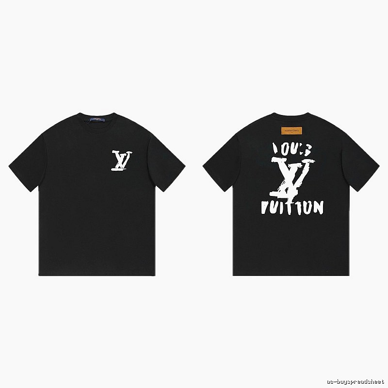 Louis Vuitton Graffiti Street Style Black Short Sleeve T-shirt