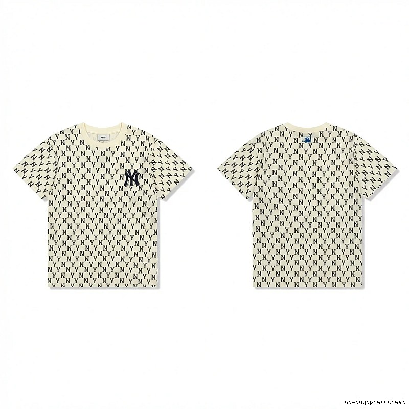 MLB full-print trendy style white T-shirt