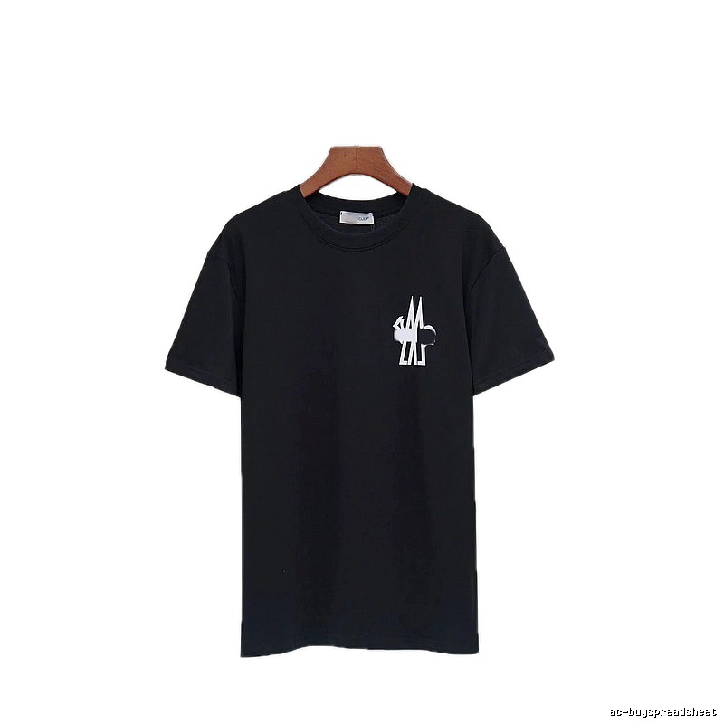 Moncler Print Collection Casual Style Black T-Shirt