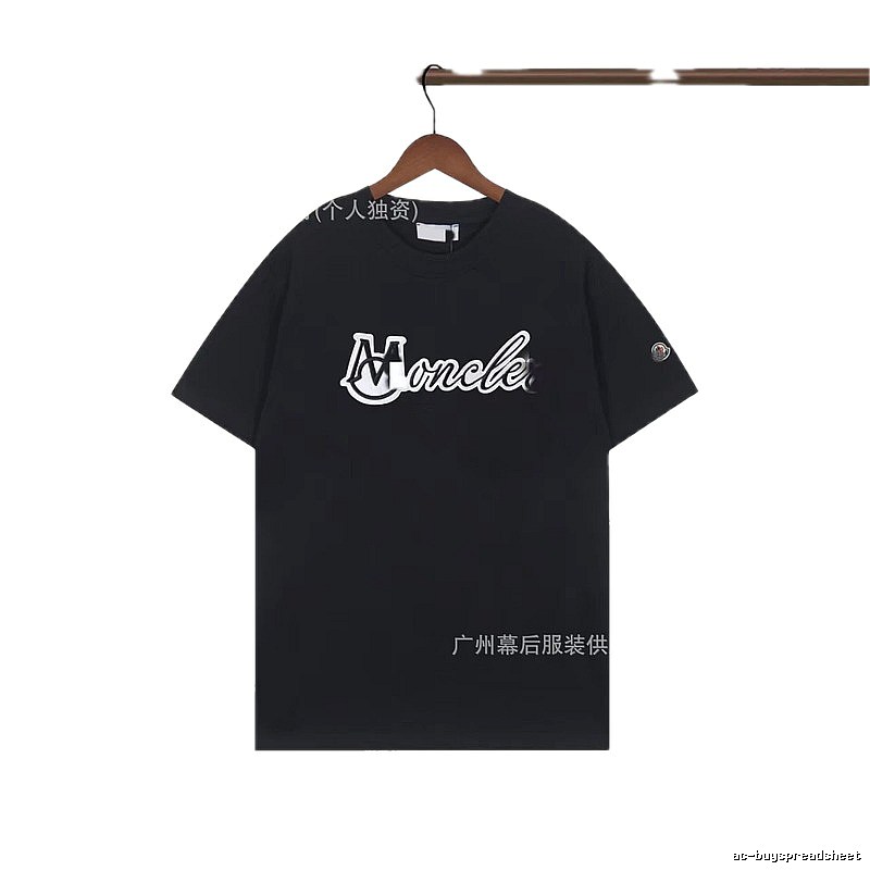 Moncler Printed Collection Streetwear Style Black T-Shirt