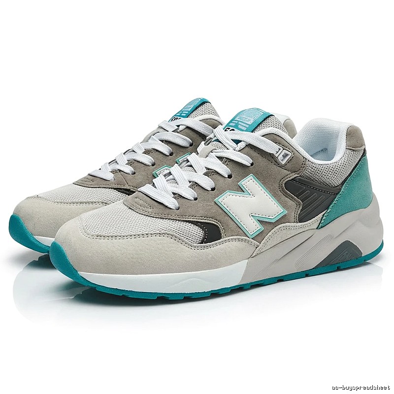 New Balance retro-style gray-green sports shoes
