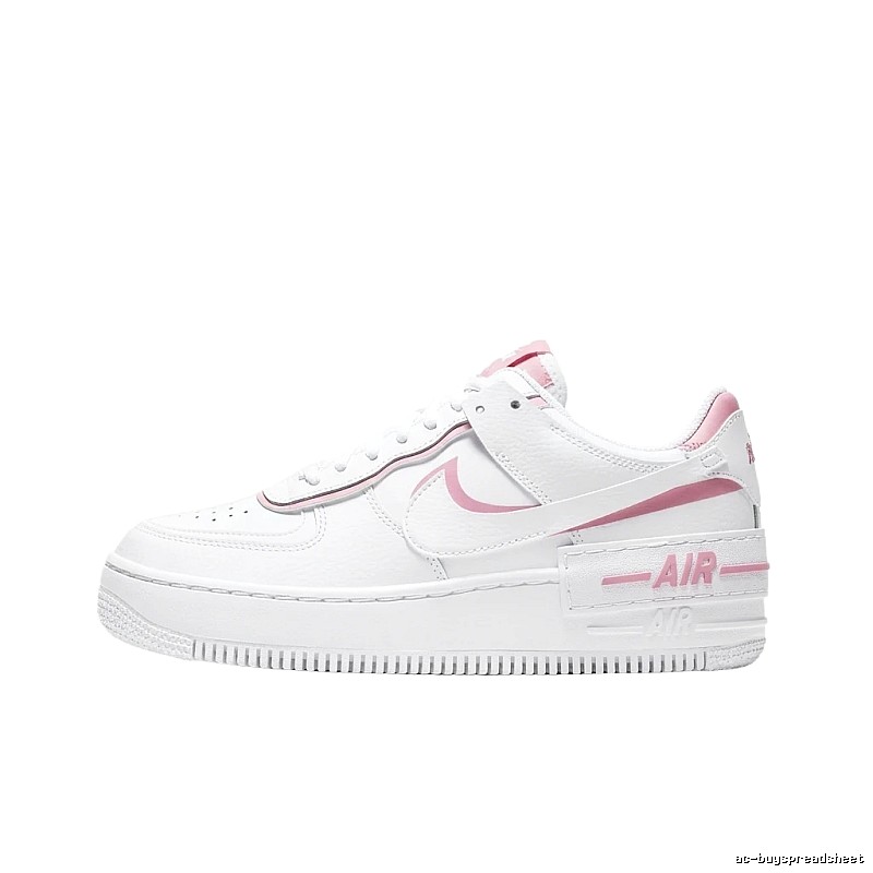 Nike Air Force 1 white and pink sports shoes