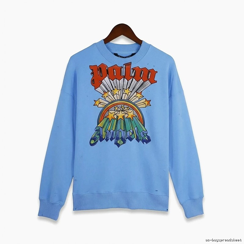 Palm Angels trendy brand blue sweatshirt
