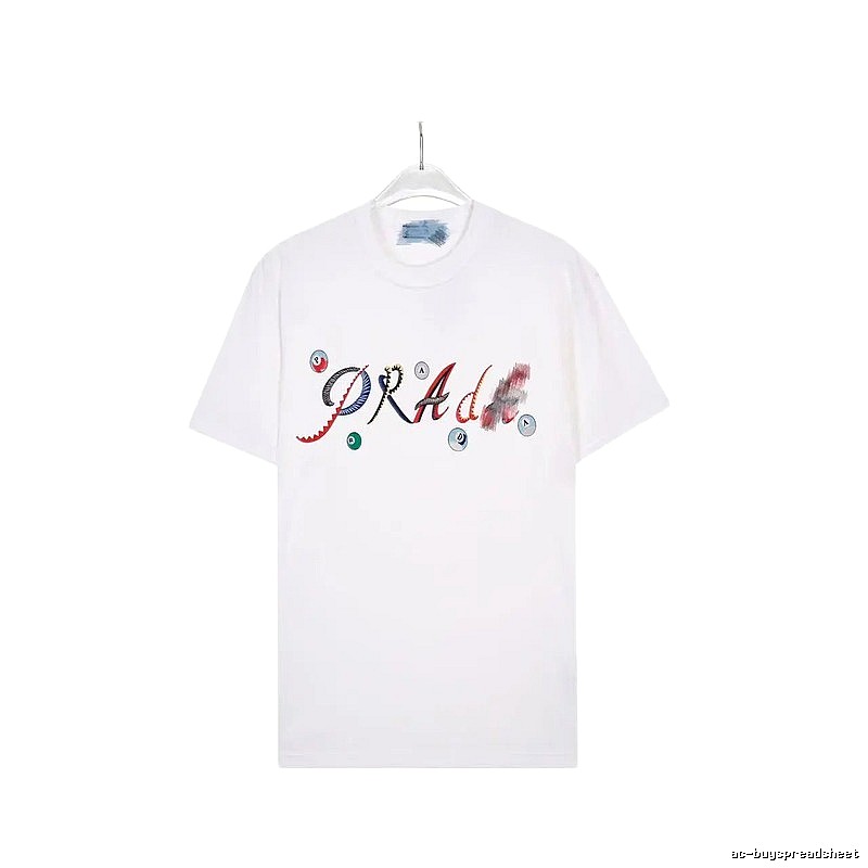 Prada Street Style White Short-sleeve T-shirt with Colorful Print