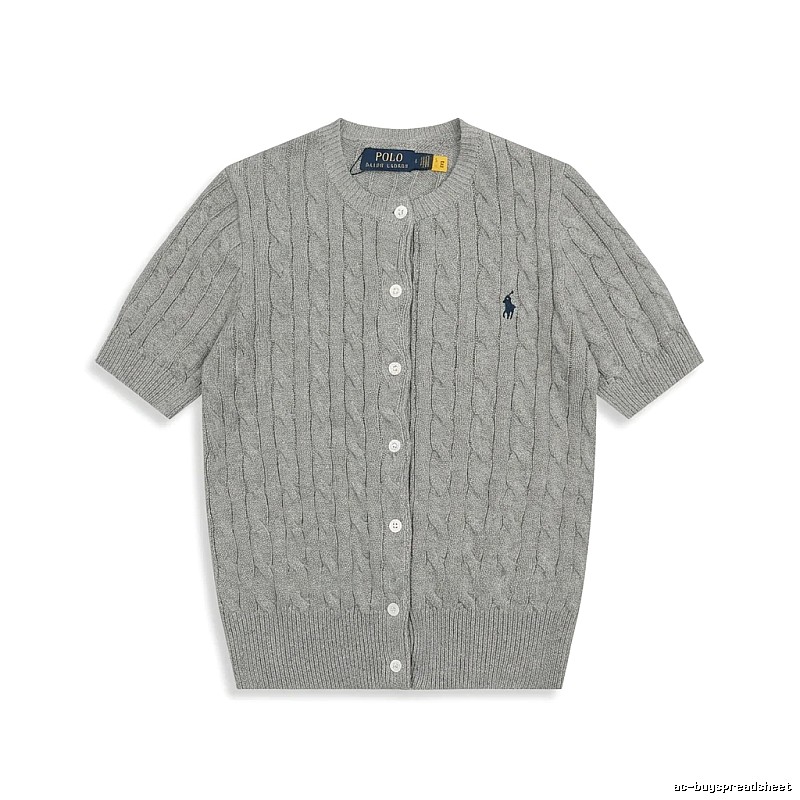 Ralph Lauren knitted retro-style grey cardigan