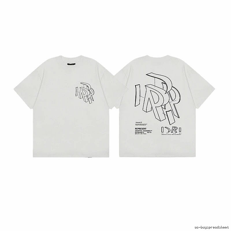 Represent Geometric Print Street-style Off-white T-shirt