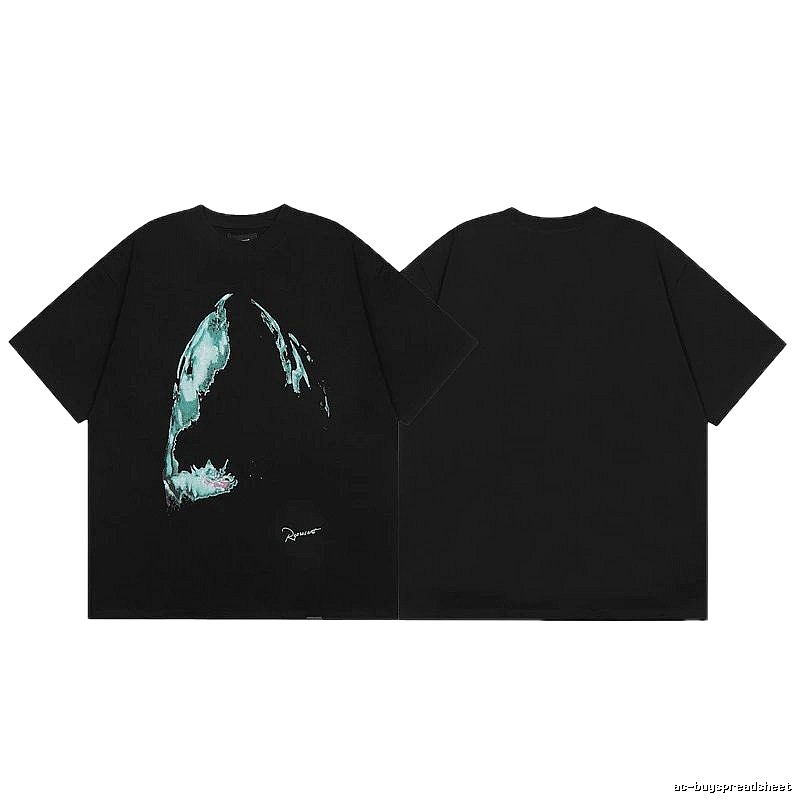 Represent Shark Print High Street Style Black T-Shirt