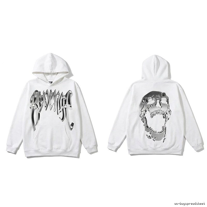 Revenge Skull Trendy Cool White Hoodie