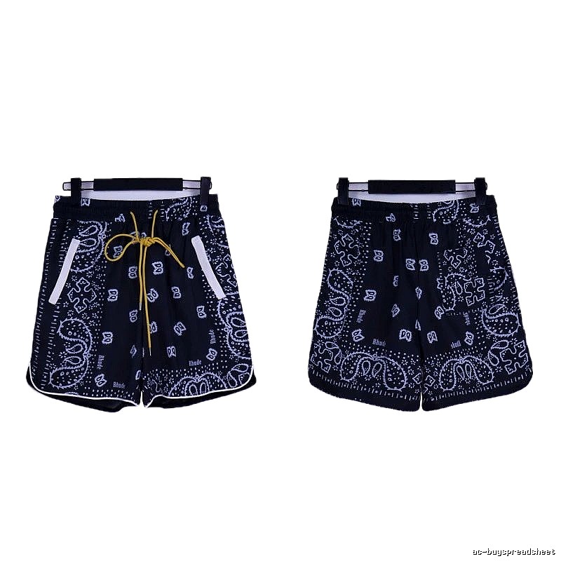 RHUDE retro-style black shorts