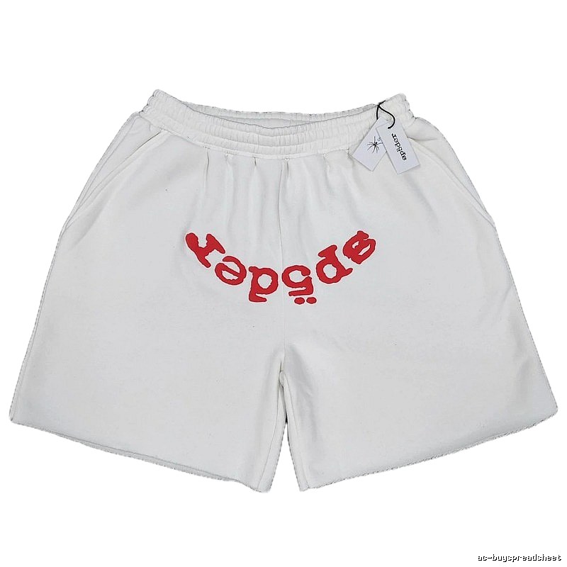 Sp5der Printed Street Style White Shorts
