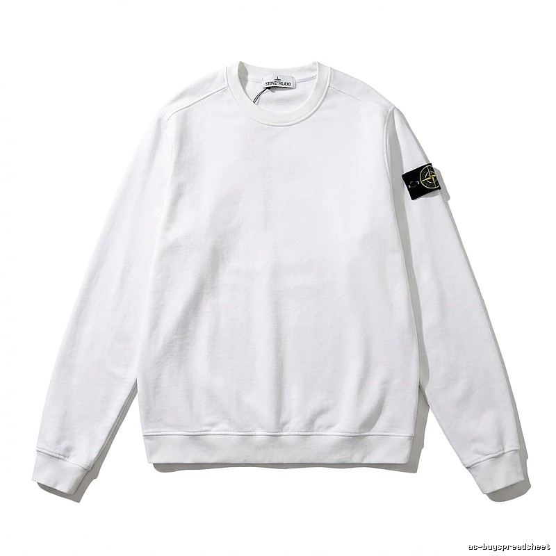 Stone Island basic simple white sweatshirt