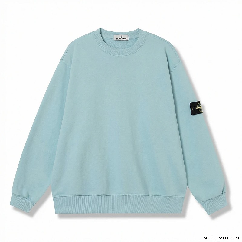 Stone Island Basic Style Casual Light Blue Sweatshirt